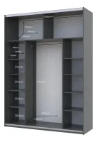 Шкаф-купе 180х60х240 G-Caiser Графит/Графит 1 ДСП/1 зеркало/3 части Doros — Фото 4