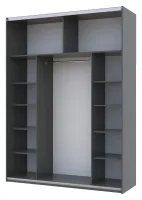 Шкаф-купе 180х60х240 G-Caiser Графит/Графит 1 ДСП/1 зеркало/3 части Doros — Фото 5