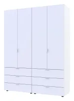 Шкаф для одежды 155x49.5x203.4 2+2 ДСП Белый Гелар Doros — Фото 1