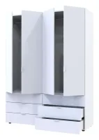 Шкаф для одежды 155x49.5x203.4 2+2 ДСП Белый Гелар Doros — Фото 2