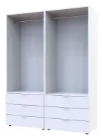 Шкаф для одежды 155x49.5x203.4 2+2 ДСП Белый Гелар Doros — Фото 3