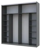 Шкаф-купе 220х60х240 G-Caiser Графит/Дуб крафт белый/Вставка Графит 2 ДСП/5 частей Doros — Фото 2