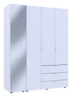 Шкаф для одежды 155x49.5x203.4 3ДСП/Зеркало Белый Гелар Doros — Фото 1