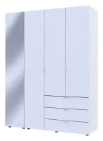 Шкаф для одежды 155x49.5x203.4 3ДСП/Зеркало Белый Гелар Doros — Фото 2