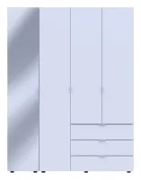 Шкаф для одежды 155x49.5x203.4 3ДСП/Зеркало Белый Гелар Doros — Фото 5