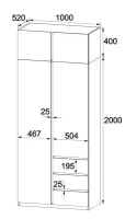 Шкаф с антресолью 1000x520x2400 Брайт МастерФорм — Фото 2