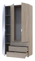 Шкаф для одежды 116.5x49.5x203.4 2ДСП/Зеркало Дуб сонома Гелар Doros — Фото 7