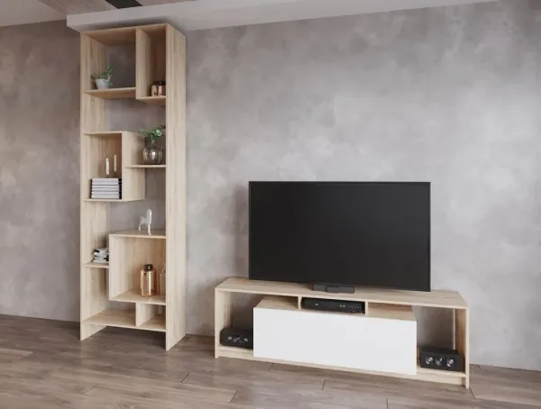 Стенка в гостиную 160x38x38 Дуб сонома/Белый U1 Doros