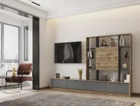 Стенка в гостиную 240х33х153 Тахо/Графит Капри 2 Doros — Фото 1