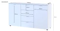 Комод 140х38х81 2 фасада 4 шухляды Белый Рон 5 Doros — Фото 4