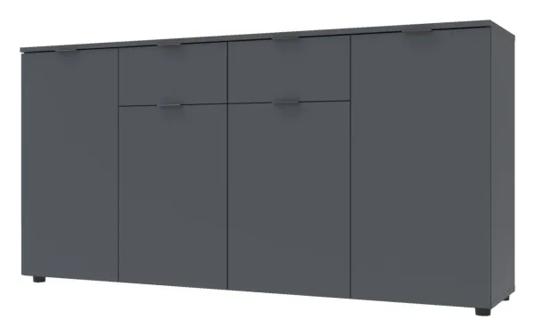 Комод 160х38х81 4 фасада 2 шухляды Графит Рон 7 Doros