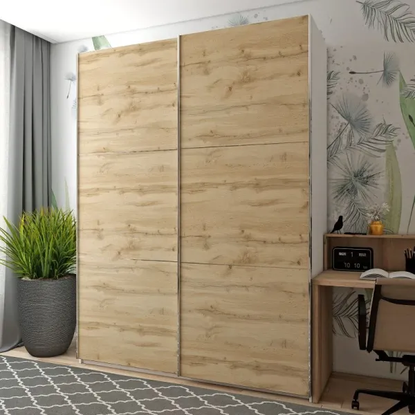Шкаф-купе 180х60х240 G-Caiser Белый/Дуб Эвок 2 ДСП/3 части Doros