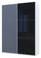 Шкаф-купе 180х60х240 G-Caiser Белый/Графит-Черный 1 ДСП/1 стекло/3 части Doros — Фото 1