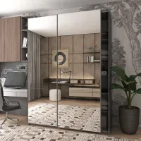 Шкаф-купе 180х60х240 G-Caiser Графит 2 зеркала Doros — Фото 1