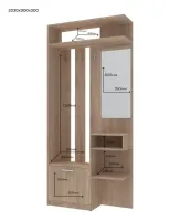 Прихожая Ривьера 91.5x30x203 Дуб сонома Doros — Фото 4