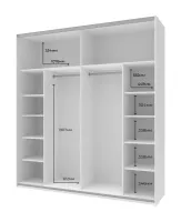 Шкаф-купе 220х60х240 G-Caiser Белый/Белый/Бетон 2 ДСП/4 части Doros — Фото 4