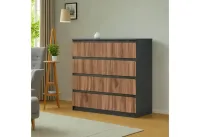 Комод 4Ш Фрида Черный/Дуб ливорно МирМебели — Фото 1