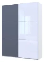 Шкаф-купе 180х60х240 G-Caiser Белый/Графит-Белый 1 ДСП/1 стекло/3 части Doros — Фото 3