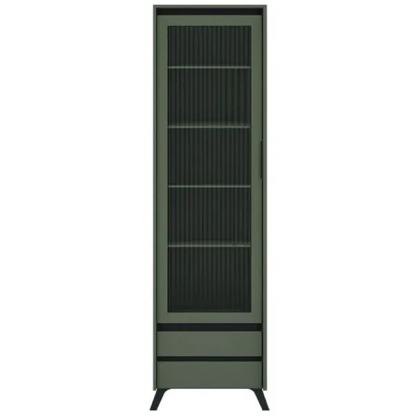 Витрина REG1W2S Зеленый дымчатый/Черный Лаундж BRW