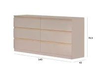 Комод 3Ш+3Ш Фрида Тоффи/Дуб сонома МирМебели — Фото 4