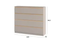 Комод 4Ш Фрида Тоффи/Дуб сонома МирМебели — Фото 2