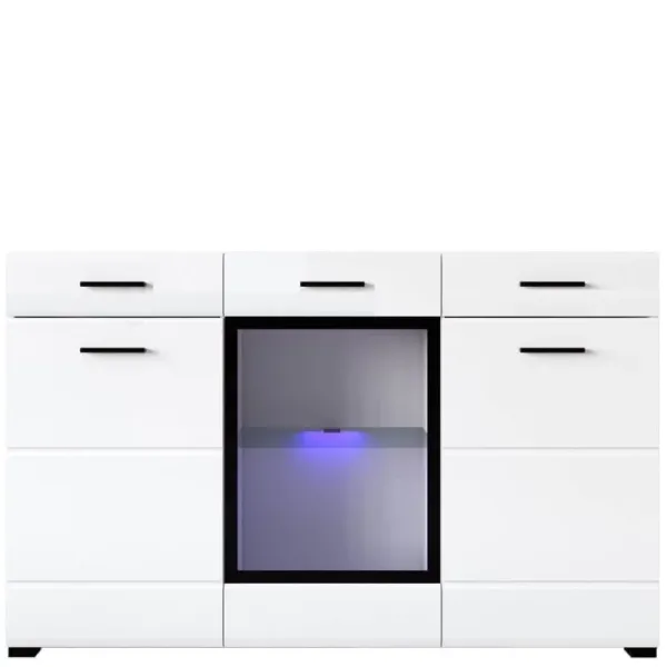Комод KOM1W2D2S с подсветкой Нимфеа альба/Белый глянец Арктика BRW