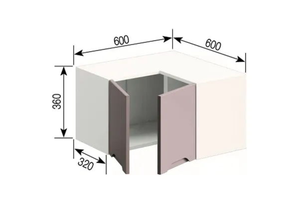 А 60x60 угол прямой (320) Зарина МирМебели