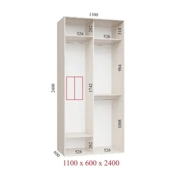 Шкаф купе Ультра 1100х600х2400