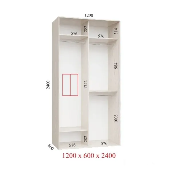 Шкаф купе Ультра 1200х600х2400