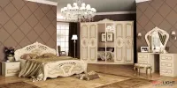 Модульная спальня Реджина Миромарк (Радика беж, Перо рубин) — Фото 1