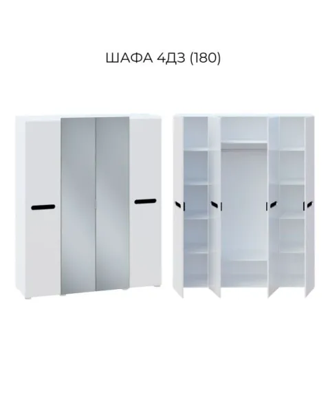 Шкаф 4ДЗ (180) Бьянко МирМебели