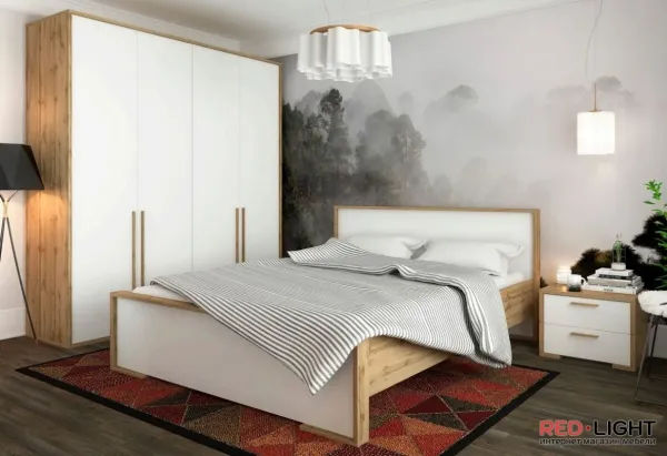 Модульная спальня Франческа (дуб вотан/белый) Сокме